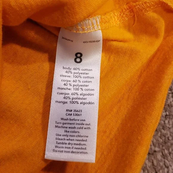 3/$20 EUC Carter's Kid Coolest Brother Long Sleeve Boy's Tee Shirt Orange & Navy - Picture 2 of 4